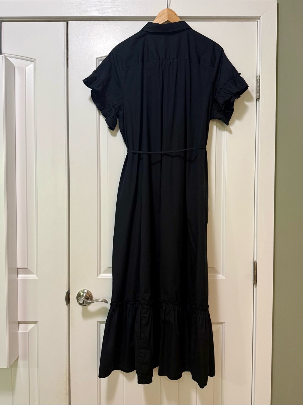 J. Crew Amelia maxi shirt-dress in back cotton poplin 2X - Picture 7 of 10